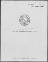 Document outlining the Governor's Texas State Government Effectiveness Program