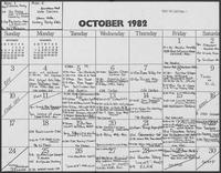 Calendar for William P. Clements, October 1982
