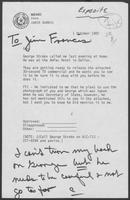 Memo from Janie Harris to William P. Clements, Jr., October 1, 1982