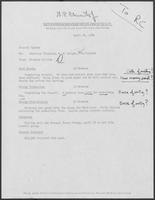Memo from Dick Collins to William P. Clements, Jr., H.R. Bright, and Jim Francis, April 14, 1980