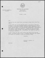 Form Letter from William P. Clements, Jr., October 2, 1980