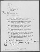 Memorandum from Jim Francis to William P. Clements, Jr., September 23, 1982