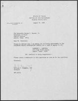 Appointment letter from William P. Clements, to Secretary of State, George Bayoud, August 29, 1989