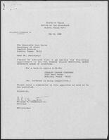 Appointment letter from William P. Clements to Secretary of State, Jack Rains, May 16, 1988