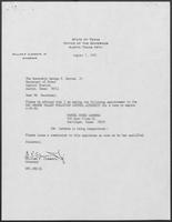 Appointment letter from William P. Clements Jr. to Secretary of State, George Bayoud, August 7, 1990