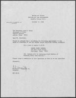 Appointment letter from William P. Clements Jr. to Secretary of State, Jack Rains, October 17, 1988 