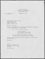 Appointment letter from William P. Clements Jr. to Secretary of State, Jack Rains, November 20, 1987