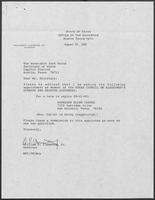 Appointment letter from Governor William P. Clements, Jr., to Secretary of State Jack Rains, August 19, 1988