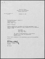 Appointment letter from Governor William P. Clements, Jr., to Secretary of State George Bayoud, December 29, 1989