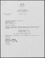 Appointment letter from Governor William P. Clements, Jr., to Secretary of State George Bayoud, October 31, 1990
