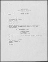 Appointment letter from Governor William P. Clements, Jr., to Secretary of State Jack Rains, February 29, 1988