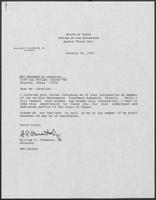 Letter from William P. Clements, Jr., to Michael Cavalier, January 4, 1989