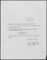 Appointment letter from Governor William P. Clements, Jr., to the Texas Senate, April 2, 1989