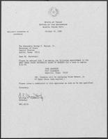 Appointment letter from William P. Clements to Secretary of State, George Bayoud, October 16, 1989
