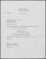 Appointment letter from William P. Clements Jr. to Jack Rains, January 14, 1988 