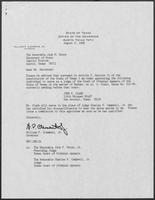 Appointment Letter from William P. Clements Jr. to Jack Rains, August 5, 1987