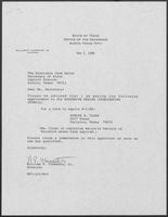 Appointment letter from Governor William P. Clements, Jr., to Secretary of State Jack Rains, May 5, 1988