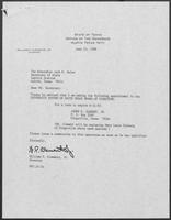 Appointment letter from William P. Clements to Secretary of State Jack Rains, June 23, 1988
