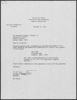 Appointment letter from Governor William P. Clements, Jr., to Secretary of State George Bayoud, February 16, 1990