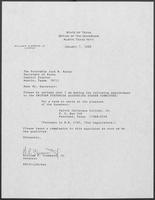 Appointment letter from Governor William P. Clements, Jr., to Secretary of State Jack Rains, January 7, 1988