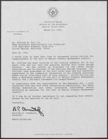Letter from Governor William P. Clements, Jr., to William W. Fox, March 27, 1990