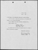 Appointment letter from William P. Clements to the Senate of the 70th Legislature, April 7, 1987