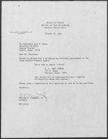 Appointment letter from Governor William P. Clements, Jr., to Secretary of State Jack Rains, November 28, 1987