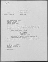 Appointment letter from William P. Clements, Jr., to Secretary of State Jack Rains, May 23, 1988