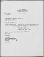 Appointment letter from Governor William P. Clements, Jr., to Secretary of State George Bayoud, July 17, 1990