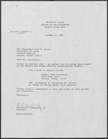 Appointment letter from William P. Clements, Jr., to Secretary of State Jack Rains, December 10, 1987