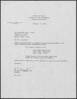Appointment letter from William P. Clements to Secretary of State, Jack M. Rains, February 12, 1988