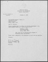Appointment letter from William P. Clements Jr. to George Bayoud, November 10, 1989