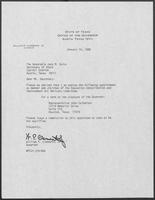 Appointment letter from William P. Clements Jr. to Jack Rains, January 14, 1988