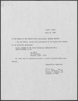 Appointment letter from Governor William P. Clements, Jr., to the Texas Senate, April 26, 1989