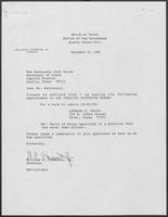 Appointment letter from William P. Clements, Jr., to Secretary of State Jack Rains, September 26, 1988