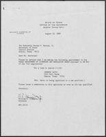 Appointment letter from Governor William P. Clements, Jr., to Secretary of State George Bayoud, August 23, 1989