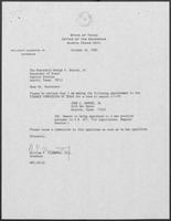Appointment letter from Governor William P. Clements, Jr., to Secretary of State George Bayoud, October 16, 1989