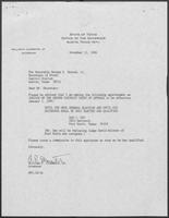 Appointment letter from Governor William P. Clements, Jr., to Secretary of State George Bayoud, December 13, 1989