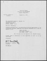 Appointment letter from William P. Clements to Secretary of State, George Bayoud, August 16, 1990