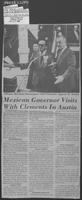 Newspaper clipping headlined, "Mexican governor visits with Clements in Austin," January 23, 1980