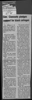 Newspaper clipping headlined, "Gov. Clements pledges support for black colleges," November 1, 1980