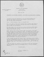 Draft letter regarding a Statement of Governor Clements' Position on Nuclear Waste Disposal, March 28, 1979