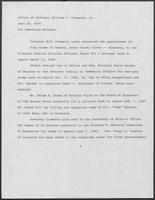 Press release from the Office of Governor William P. Clements, Jr. regarding appointments, June 26, 1979