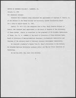 Press release from the Office of Governor William P. Clements, Jr. regarding appointments, January 13, 1981