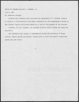 Press release from the Office of Governor William P. Clements, Jr. regarding appointments, July 8, 1982
