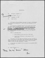 Memo from Jim Francis to Governor William P. Clements, Jr., regarding Eddie Chiles, September 21, 1982