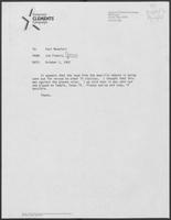 Memo from Jim Francis to Paul Manafort, October 1, 1982