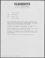 Memo from Susan Heckmann to Regional Chairmen regarding Clements Campaign Speakers Program, September 9, 1978