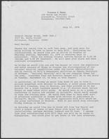 Letter from Tom Reed to Gen. George Brown, July 27, 1978