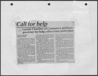 Newspaper clipping "Call for help--Laredo Chamber of Commerce petitions governor for help; offers four-point plan," Laredo Times, September 21, 1982